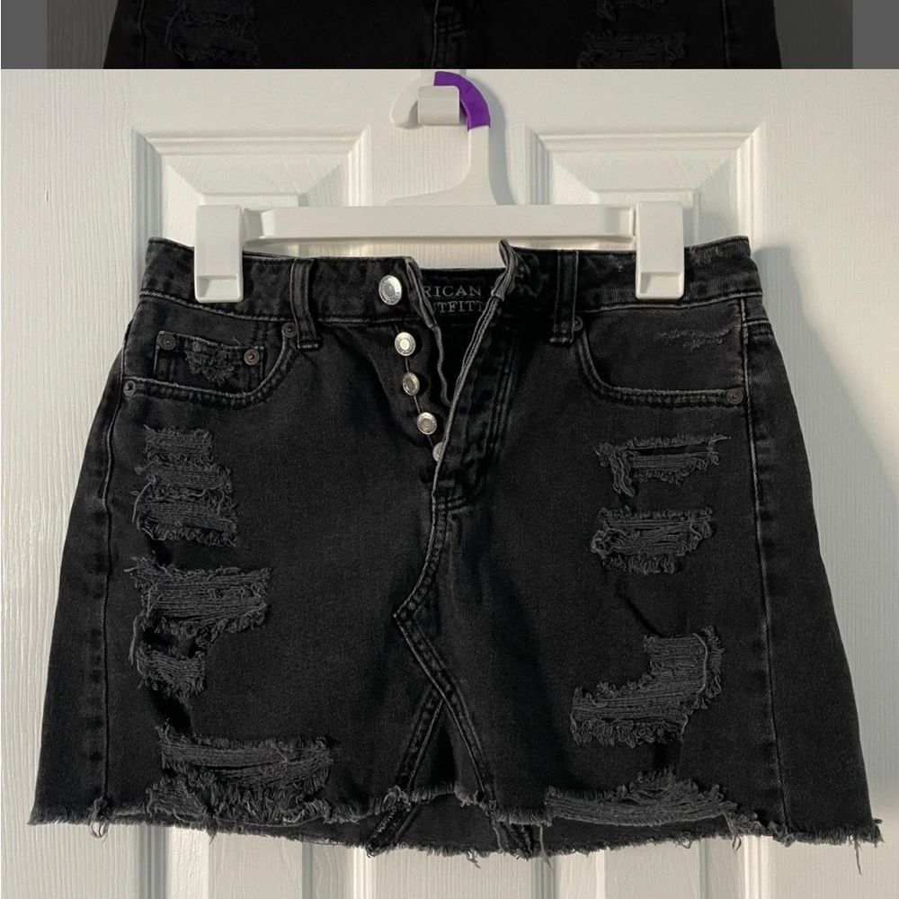 American Eagle Black Jean Skirt